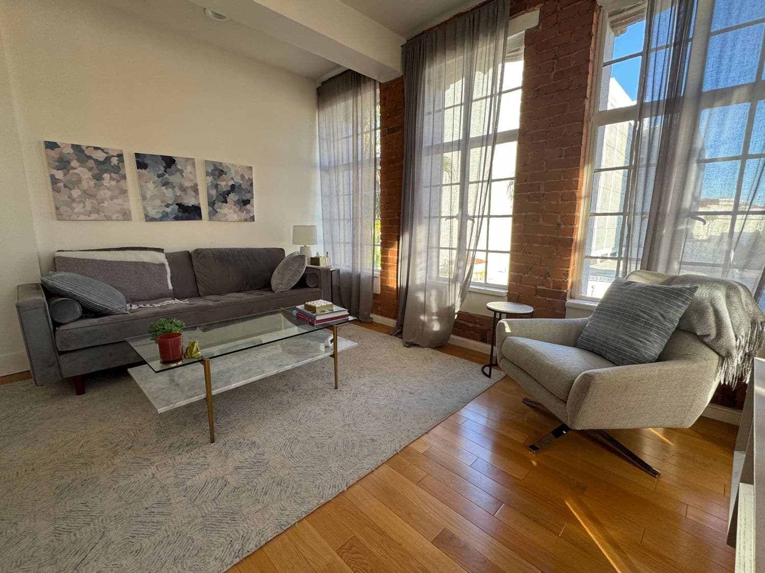 Dr. Maya Reynolds' Santa Monica office interior featuring natural light and warm exposed brick architecture
