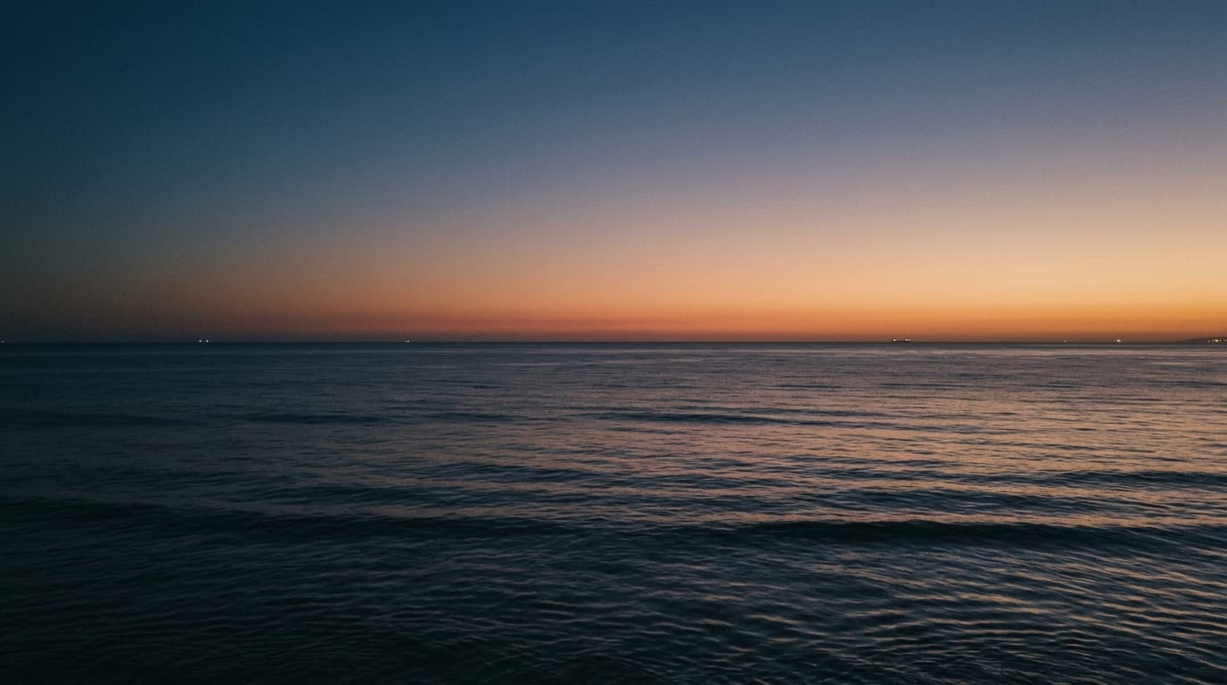 Quiet dusk ocean view reflecting calm and grounding